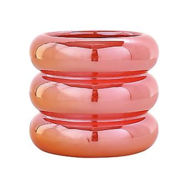 Kampanj NY 4,3-tums Blomkruka med Dräneringshål Keramisk Kruka, Liten Bubbeldesign Keramisk Planteringskruka för Hem- och Kontorsinredning (Orange)
