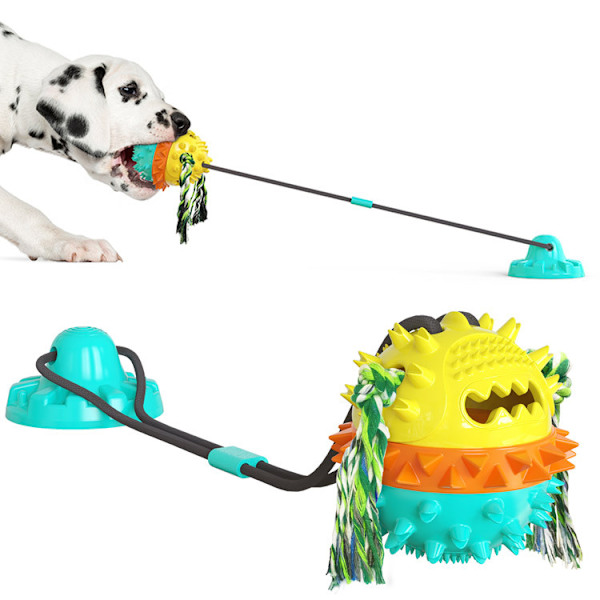 Tug-leksak för hundar, sugkopp, multifunktionell hundmolar, husdjur