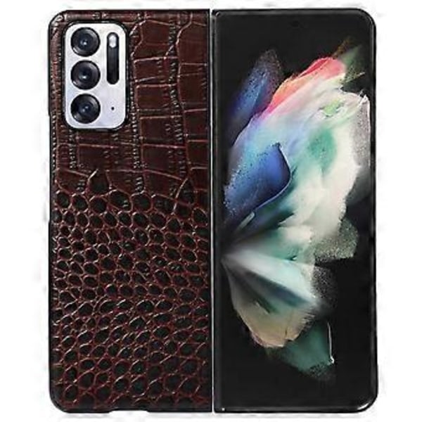 Oppo Find N:lle Krokotiilikuvioinen Taittuva Puhelimen Kotelo Aito Naudannahka Päällysteinen PC+TPU Kotelo (Tyyli C)