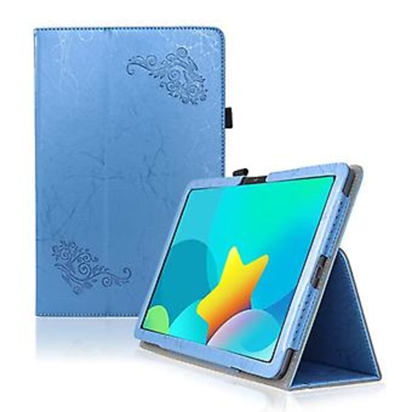 Kukkakuvioitu Nahkainen Tabletin Kotelo TCL NxtPaper 11:lle (Sininen)