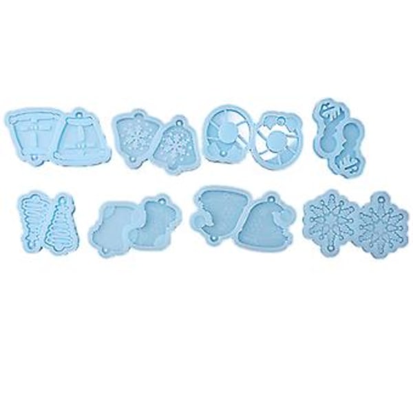 8 st Julörhängen Silikon Resin Epoxiform Smyckestillverkning DIY Hantverk
