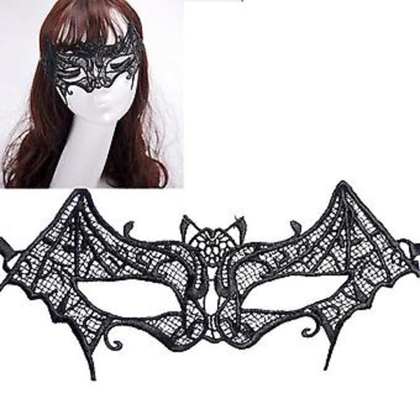 Halloween Maskeradfest Dans y Lady Spetsfladdermusmask