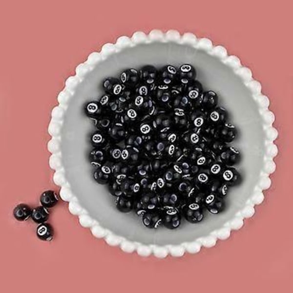 100 stk/sett Nummer 8 Biljardkuleperler for håndlagde armbånd Nøkkelringproduksjon