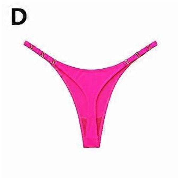 Träningsunderkläder för kvinnor, stringtrosor, sömlösa stringtrosor med låg midja, G-string sport (S rosaröd)