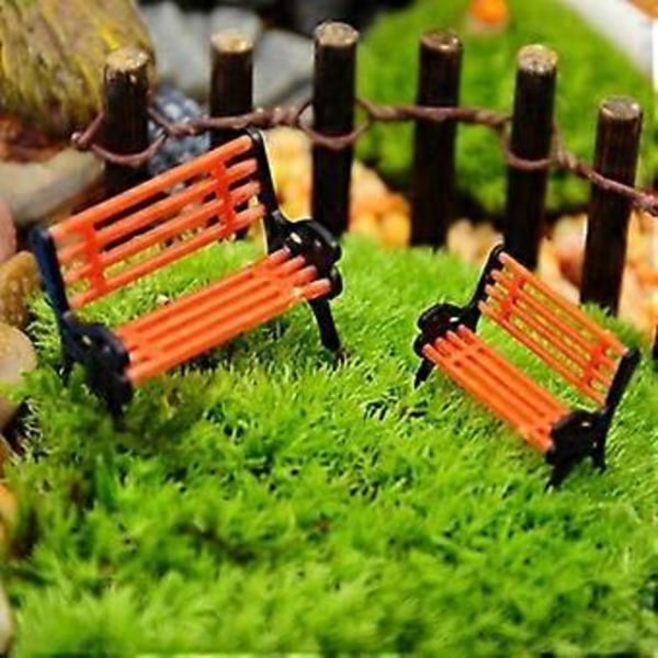 Mini Hage Ornament Miniatyr Parkbenk Håndverk DIY Hus Dekor Benk Modell Qinhai