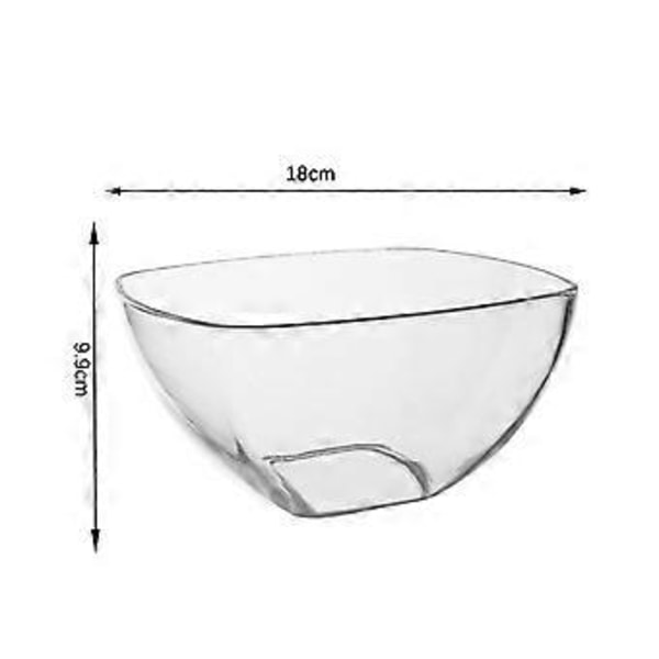 Salatskål Serveringsskål Akryl Gennemsigtig Blandeskål Letvægts Serveringsfad Snackskål Slikskål til Begivenheder Bar Bryllup (18cmx9.9cm)