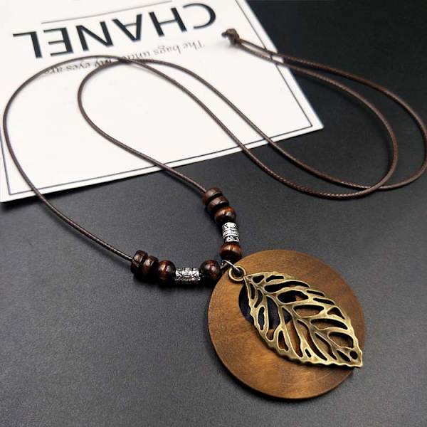 Lush Branches 1 st trä halsband för kvinnor flicka livets träd