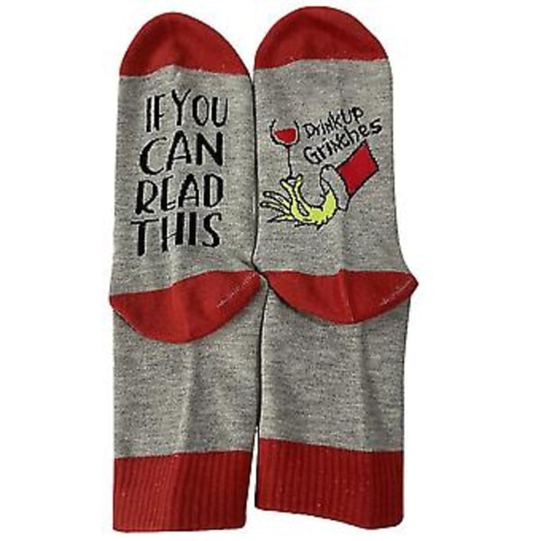 Hvis du kan lese dette - The Grinch morsomme julesokker Xmas Unisex Novelty Calf Sock( )