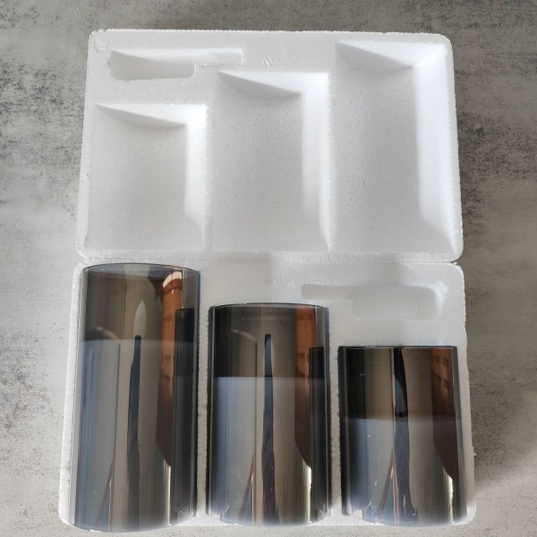 Bougie LED, Set de 3 Bougies LED sans Flamme, Gris avec