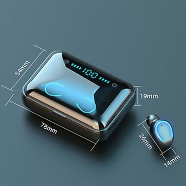 Bluetooth 5.0 Headset TWS Trådløse Øretelefoner Mini Stereo Hovedtelefoner Ørepropper 2020 (Sort)