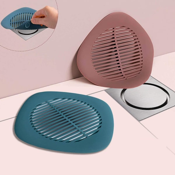 Dusjeavløpsdeksel 2PC Silikonslange Avløpshår Catcher Stopper