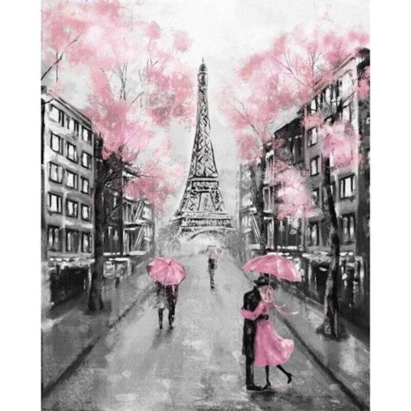 30 x 40 cm, Eiffel-torni timanttimaalaus Broderie Diamant Peint