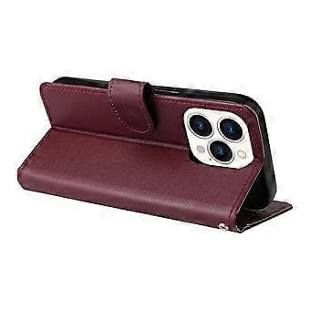 För iPhone 15 Pro PU-läder Plånboksfodral Mobiltelefonställ Kortfack Stötsäkert Telefonfodral (Stil E)