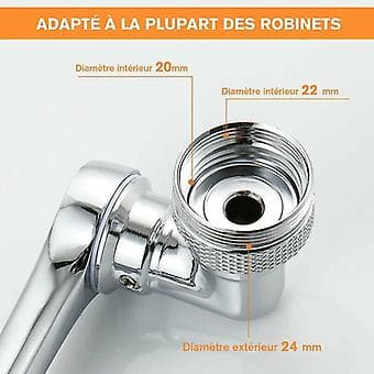 1080 Graders Drejelig Luftblander Hane, Køkkenhane Spray med 2 Spraytilstande, Universal Solid Messing Dyses Hane Tilbehør, Hane Luftblander til Badeværelsesvask