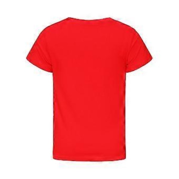 Geometry Dash Tryck Barn T-shirt Spel Fans Pojkar Flickor Cool Casual Kortärmad Tee Toppar Födelsedagspresent (11-12 År Röd)