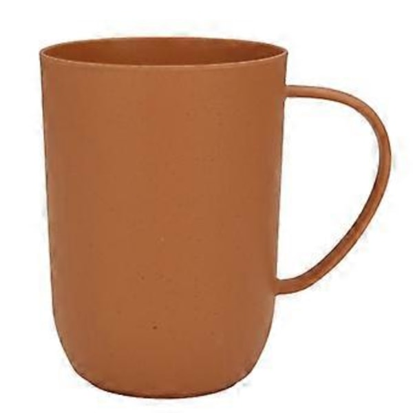 400ML Vattenflaska Hög Kapacitet Anti-dropp Rund Mun Ergonomiskt Handtag Inte Lätt att Ha Sönder Enfärgad Vattenkopp för Hemmet Qinhai (Mörk Orange)
