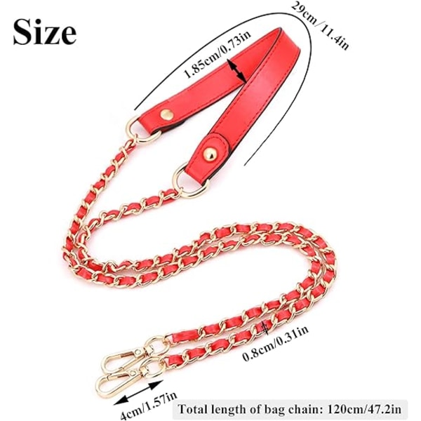 1pc Purse Chain 120cm, Replacement Bag Chain with Buckles, Metal