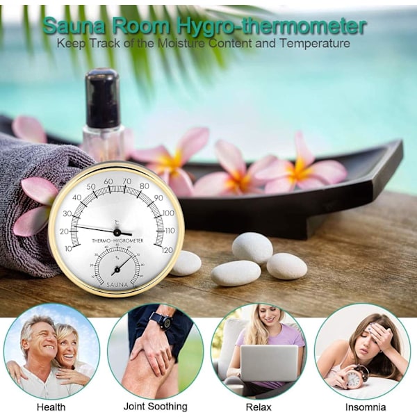 Termometer och hygrometer för bastu, kök, LCD-display