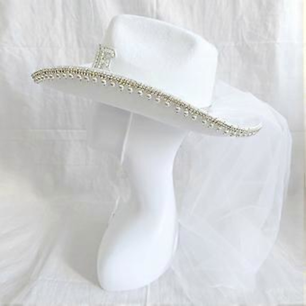Morsian Lännenhattu Polttariporukan Hattu Morsian Cowboy-hattu Huntuineen Polttarihattu Tuleva Morsian Hattu Morsiussuihku Valkoinen( )