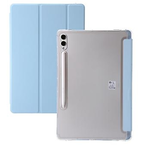 3-Taitettava Selkeä Akryyli Nahkakotelo Samsung Galaxy Tab S9 Ultra/S8 Ultra:lle (Jääsininen)