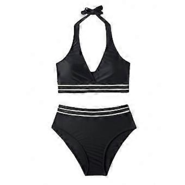 Bikini Damer Magkontroll, Hög Midja Push Up Bikini Set Bröst Badkläder Sexig Baddräkt Strand Bikini （S）