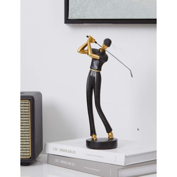 Golfspiller Figur Staty Dekor Golf Skulptur Harpiks Kunst Gave