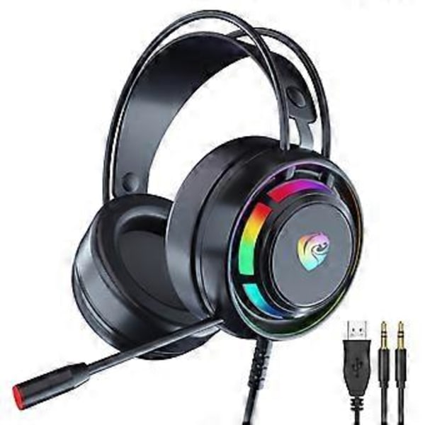 3,5 mm Jack/USB Spelheadset för PC, Laptop Dator Bas Surround (3,5 mm version)