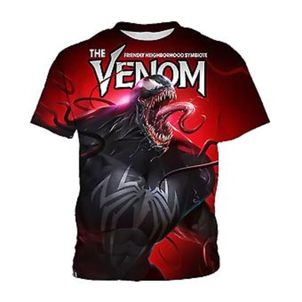 Venom-Painettu Lyhythihainen T-paita Lapsille 5-9 Vuotta (6-7V)