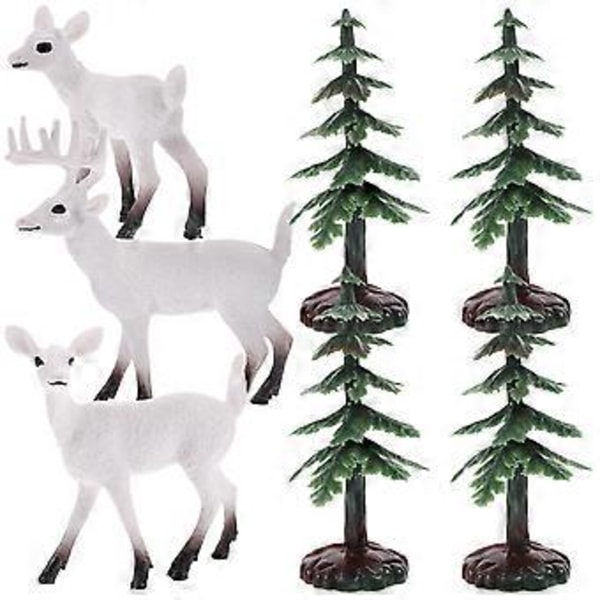 1 Set Miniatyr Modellträd DIY Landskap Miniatyr Hjortmodeller Sandbord Dekorationer