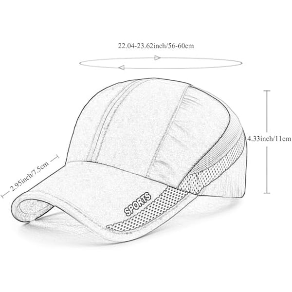 Unisex Sommarlöpningskeps Snabbtorkande Mesh Utomhus Solhatt Ränder*