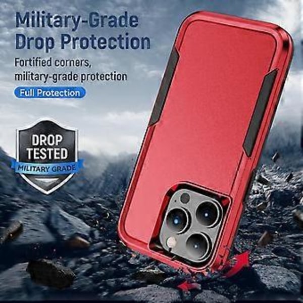 Til iPhone 15 Pro PC+TPU Stødsikker Telefonetui Anti-fald Bagbeskytter Cover (Style E)