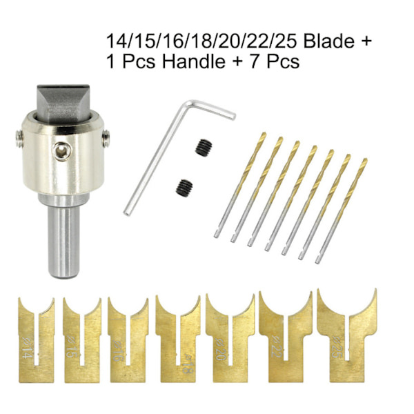 16-delad träpärlsfrässats 16-25 mm träbearbetningsfräs Tungsten Carbide Router Bit