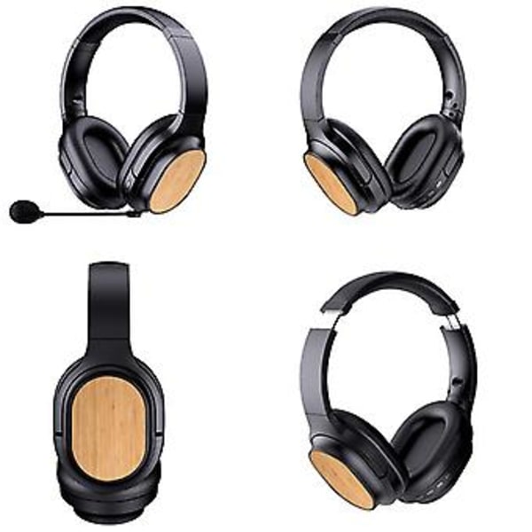 Bambus Bluetooth-hodetelefoner (Hvit)