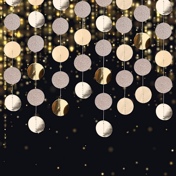 Glitter Paper Garland Pieni Pyöreä Juhla Dekoraatio Banneri 16 Mete