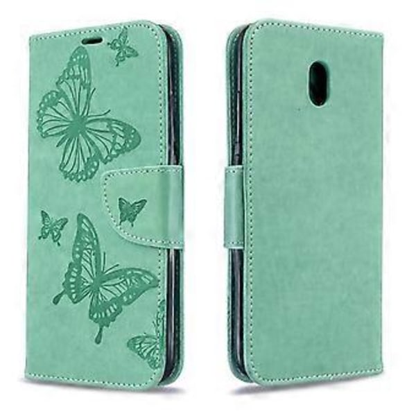 Imprint Butterfly Læderpung Stand Case til Xiaomi Redmi 8A