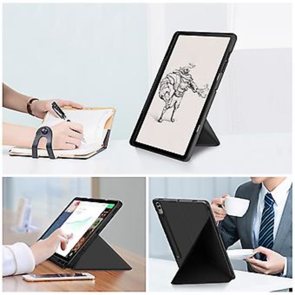 Multi-foldende Læder Tablet Etui Til Samsung Galaxy Tab S9 (Sort)