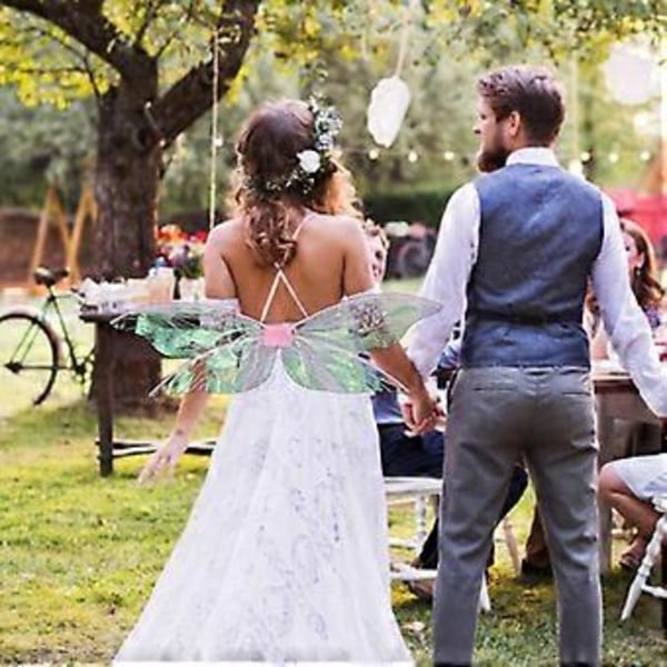 Alvevinger Skinnende Prinsessevinge Sommerfugl Fe Vinger Kostyme for Festival Halloween Kostyme Utkledning Qinhai( Oransje)