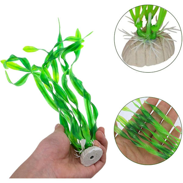 Akvarium Konstgjorda Plastväxter (35 cm), 10 st Konstgjorda Vattenväxter Akvarium Dekoration Konstgjorda