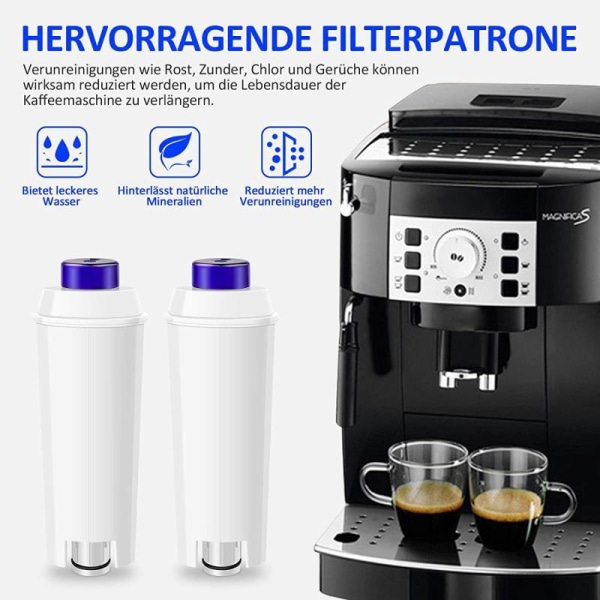 Sæt med 2 vandfiltre til DeLonghi DLSC002 kaffemaskine til De