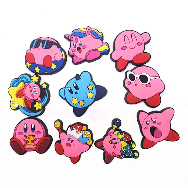 10 STK Sko Blomst Kirby Sko Charms, Crocs Charms Tilbehør Fo