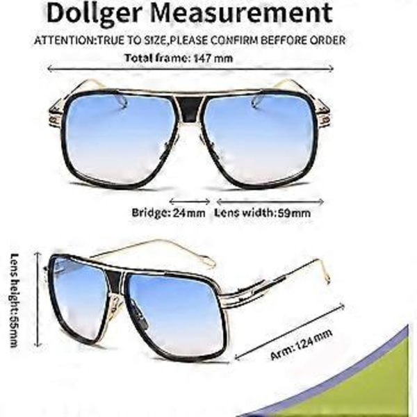 Solbriller til kvinder og mænd - Oversize Klassisk Metalramme Solbriller Retro Pilot Solbriller UV Beskyttelse