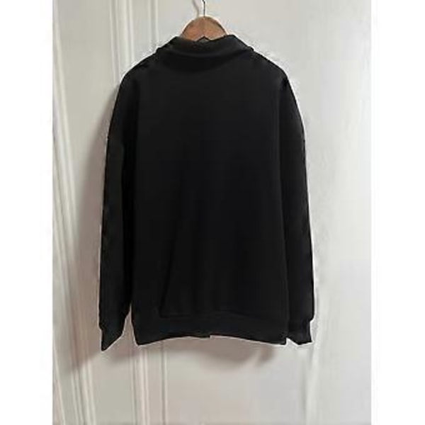 Løs middelalderlig mode lynlås sweatshirt afslappet sportsjakke dame trendy baseball uniform (L Hvid)