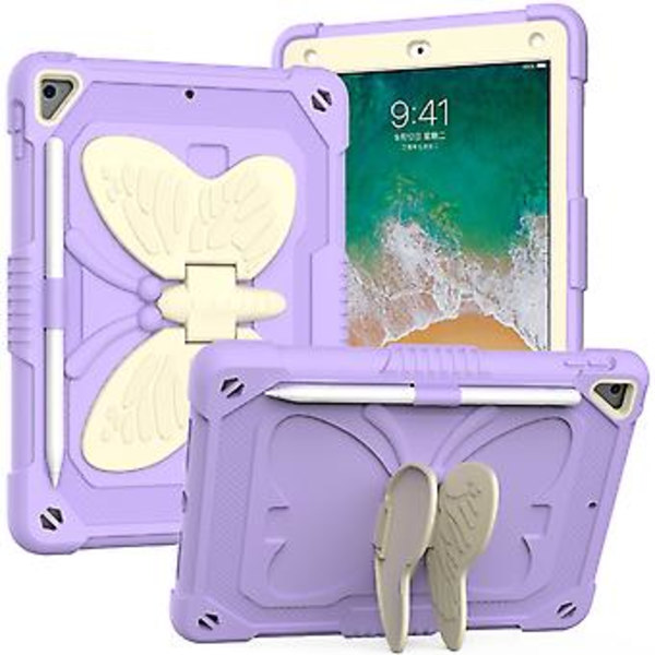 PC + Silikonfodral för iPad 9.7 2018 & 2017 / Pro 9.7 tum (Ljuslila)
