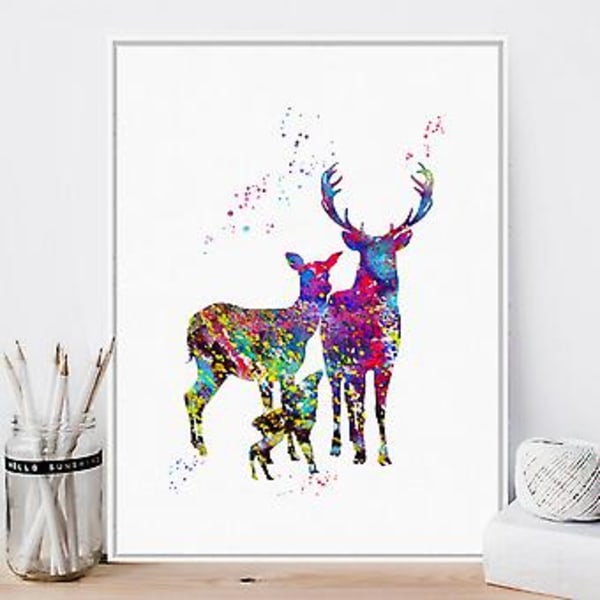 Wekity Vattenfärgälg Väggkonst Canvas Print Poster, Enkel Mode Vattenfärg Konst Ritning Dekoration för Hem Vardagsrum Sovrum Kontor och Barnrum