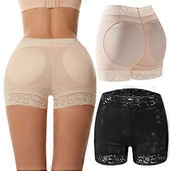 Truser for kvinner, høy midje, sømløse, rumpehevende truser, magekontrollshorts, flere størrelser tilgjengelig (S Svart)