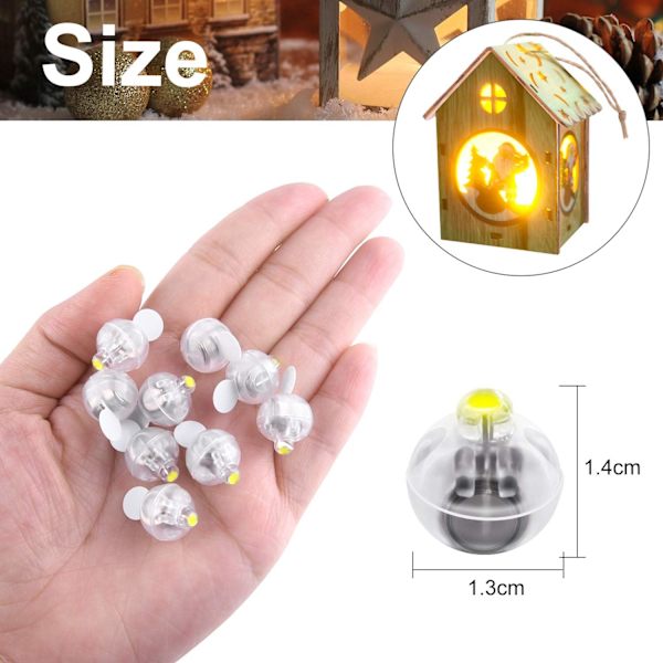 50 stk. Mini LED-lys Balloner papir lanterner lys Gult lys