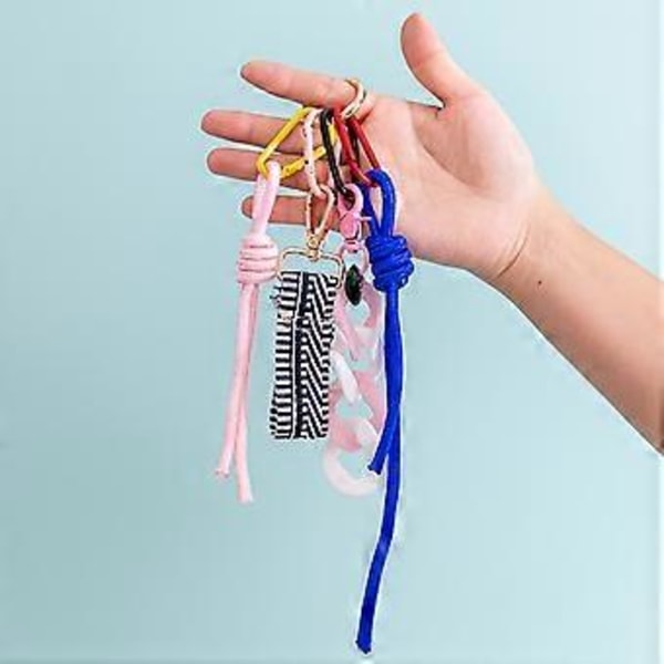 Punottu puhelinhihna tyylikäs nylonnyöri avaimenperä naisille Elegantti laukkukoru käsintehty asuste käsilaukkuun lompakkoon (2)