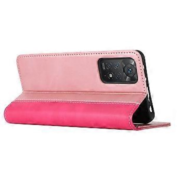 Til Xiaomi Redmi Note 11 Pro Etui Kalveskindstekstur 3 Kortlommer Farvesammensætning Læder Telefon Cover (Style F)