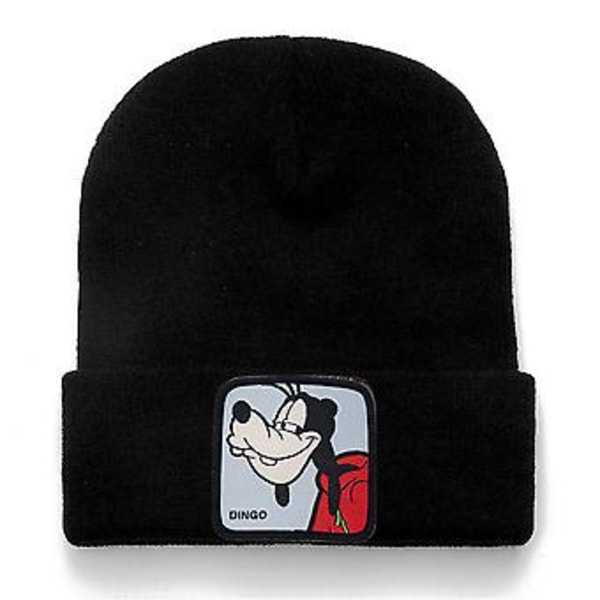 Dam & Herr Beanies för Vinter - Vikbara Beanie Hattar med Mickey Minnie Donald Duck Goofy Patch Stickad Skidhatt Varm Skallehatt Kreativa Presenter (Goofy)