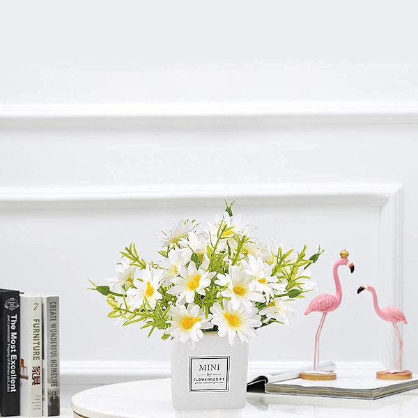 Konstgjorda blommor, prästkrageblomma med sidenliknande prästkrage